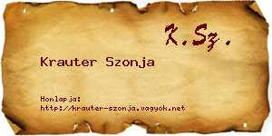Krauter Szonja névjegykártya